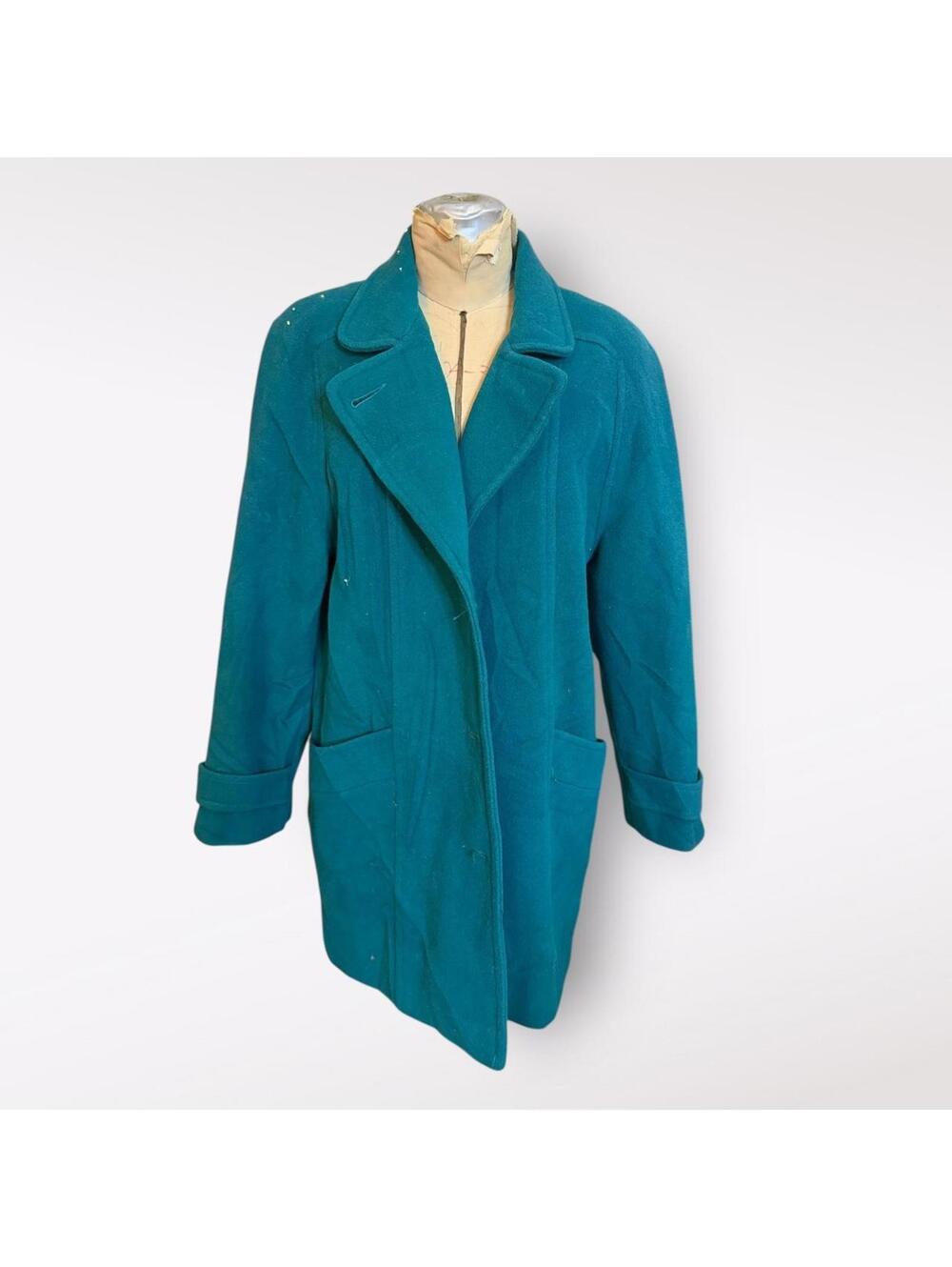 Herman Kay Teal Vintage Wool Coat